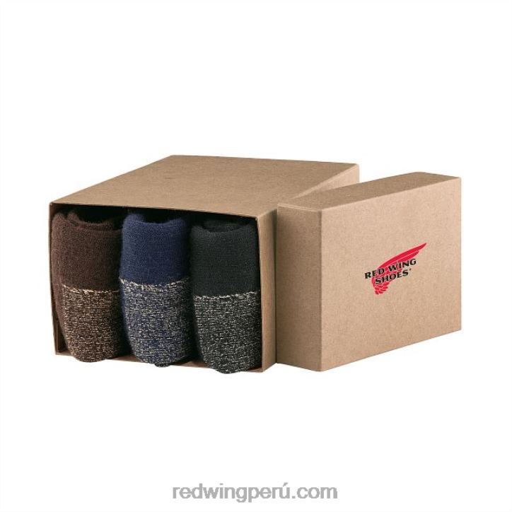 marrón/azul marino/negro X22T222 Red Wing estilo 97331 ragg lana rayas calcetín unisex lana ragg - Image 1