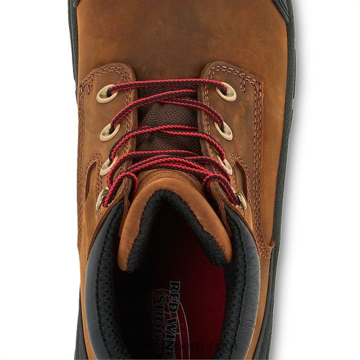 marrón X22T120 Red Wing trabajo - estilo 4436 supersole para hombre de 11 pulgadas resistente al agua con punta de seguridad metguard bota sin cordones - Image 4