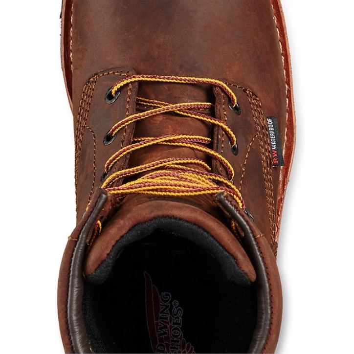 marrón X22T85 Red Wing trabajo - estilo 6617 tradesman bota de seguridad impermeable con cremallera lateral para hombre de 6 pulgadas - Image 4