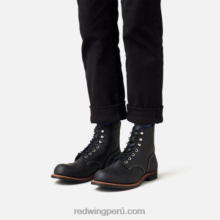 negro X22T167 Red Wing heritage - bota de 6 pulgadas para hombre estilo 8111 iron ranger en piel de arnés - Image 2