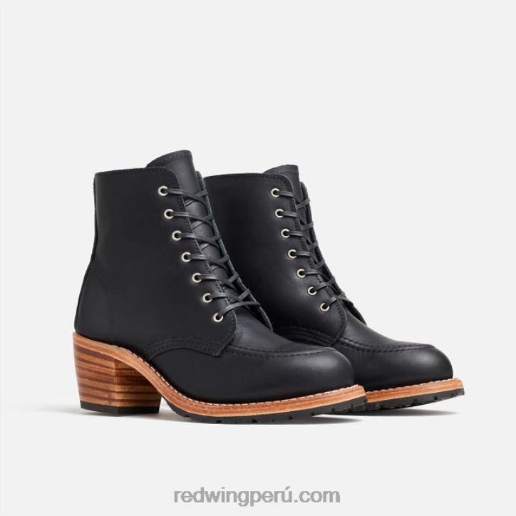 negro X22T181 Red Wing heritage - bota de mujer con tacón style 3406 clara en piel de arnés - Image 3
