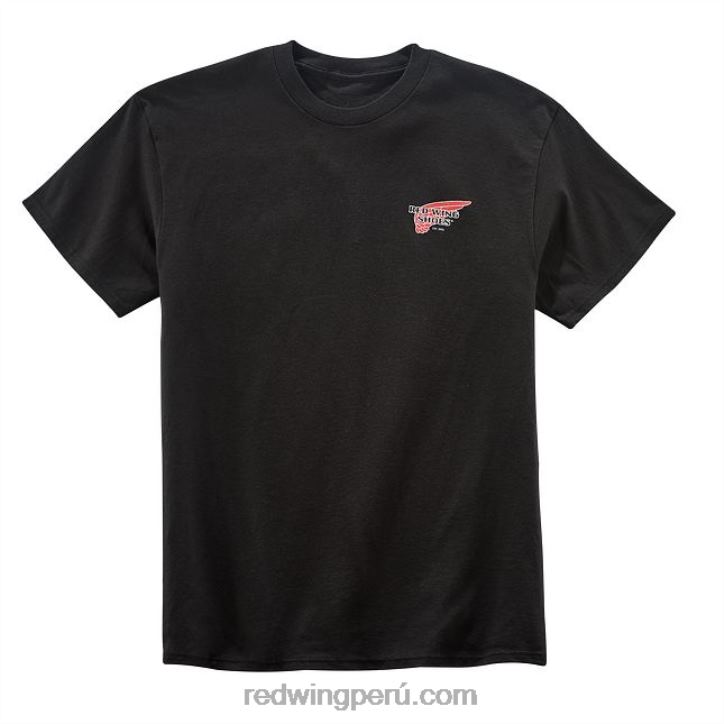 negro X22T258 Red Wing modelo 97406 camiseta ringer con logo camiseta unisex de algodón - Image 2