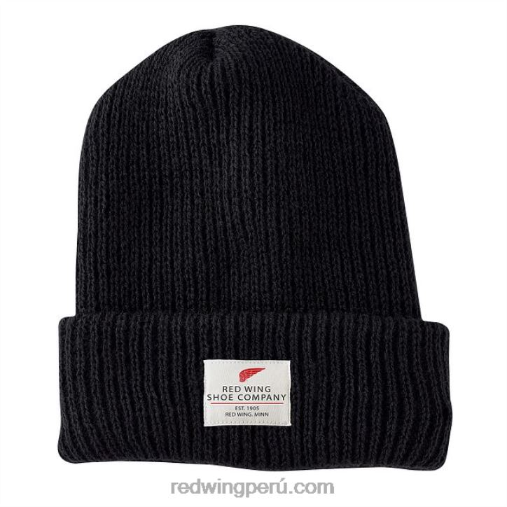 negro_x22t286_red_wing_gorro_de_punto_con_logotipo_estilo_97456_gorro_de_reloj_de_punto_unisex.jpg negro X22T286 Red Wing gorro de punto con logotipo estilo 97456 gorro de reloj de punto unisex - Image 1