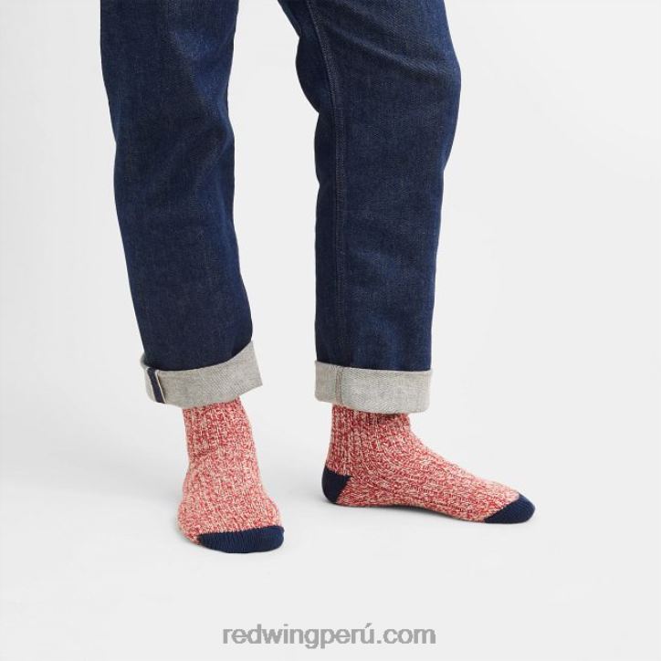rojo/azul marino X22T223 Red Wing estilo 97373 algodón ragg sobre calcetín tonal teñido calcetín unisex - Image 3