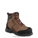 marrón X22T107 Red Wing botas de trabajo impermeables con punta de seguridad de 6 pulgadas para hombre estilo 2411 burnside