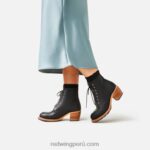 negro X22T181 Red Wing heritage - bota de mujer con tacón style 3406 clara en piel de arnés - Image 2