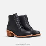 negro X22T181 Red Wing heritage - bota de mujer con tacón style 3406 clara en piel de arnés - Image 3